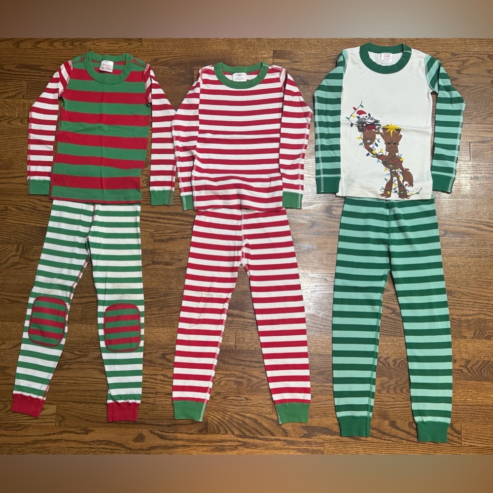 (3) sets of Hanna Andersson 120 cm/US size 6-7 long John pajamas